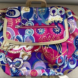 Multicolor Coach Backpack